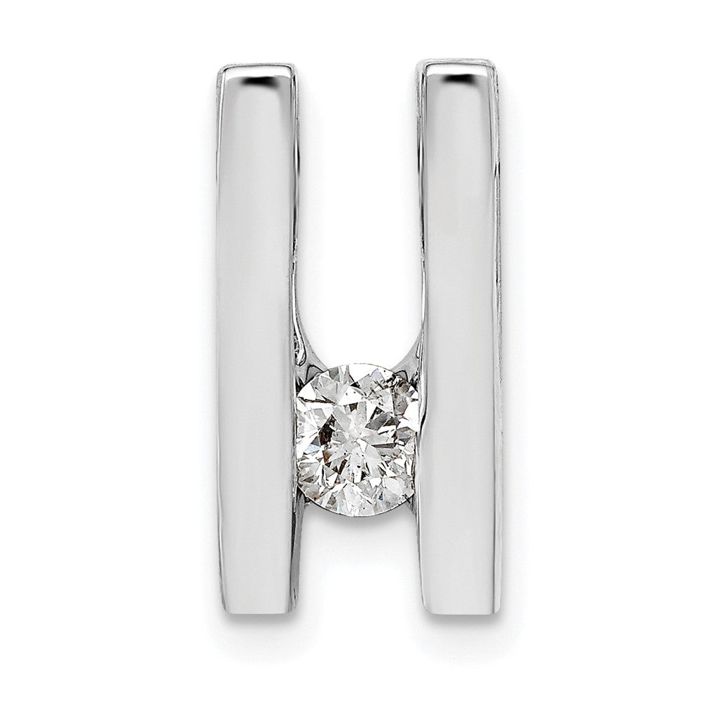 14k White Gold AA 4.1mm Diamond Slide