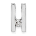14k White Gold AA 4.1mm Diamond Slide
