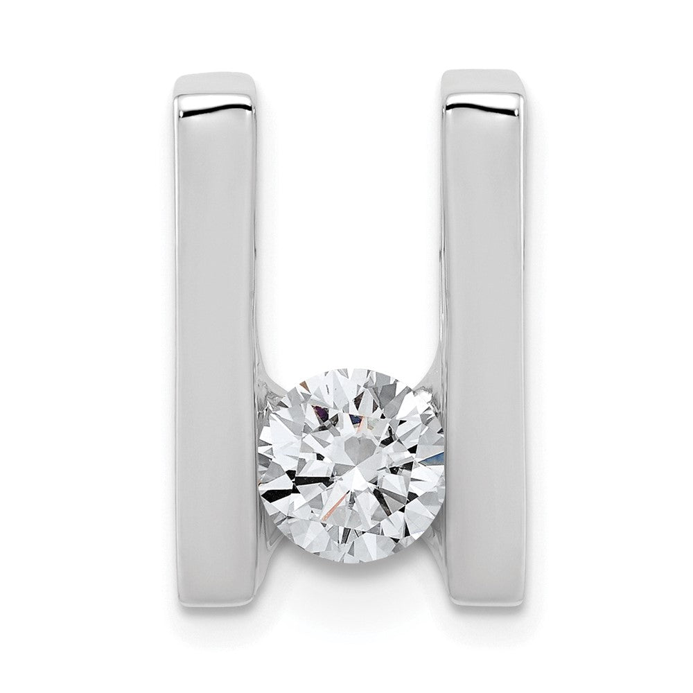 14k White Gold Holds 6mm Stone, Slide Mounting