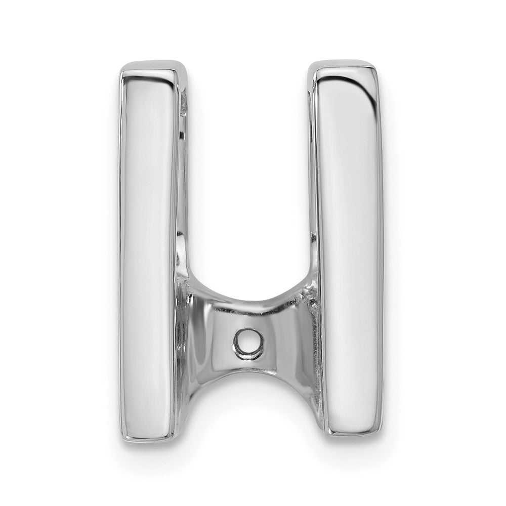 14k White Gold Holds 6mm Stone, Slide Mounting