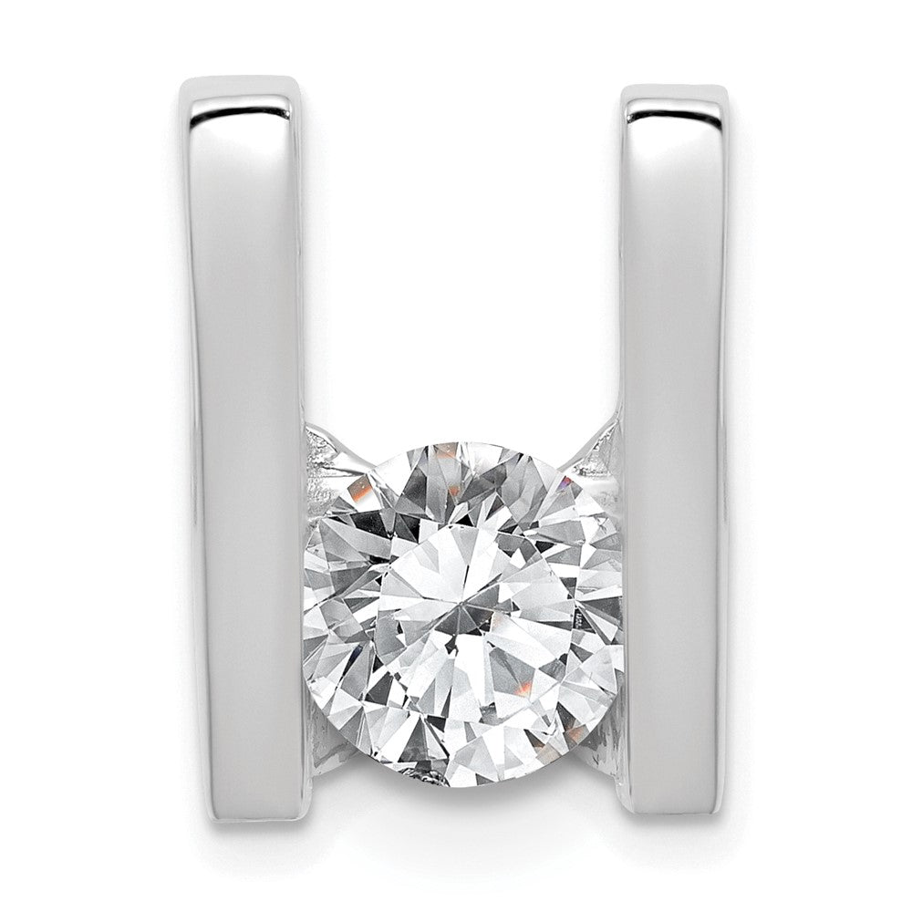 14k White Gold Holds 7.5mm Stone, Slide Mounting