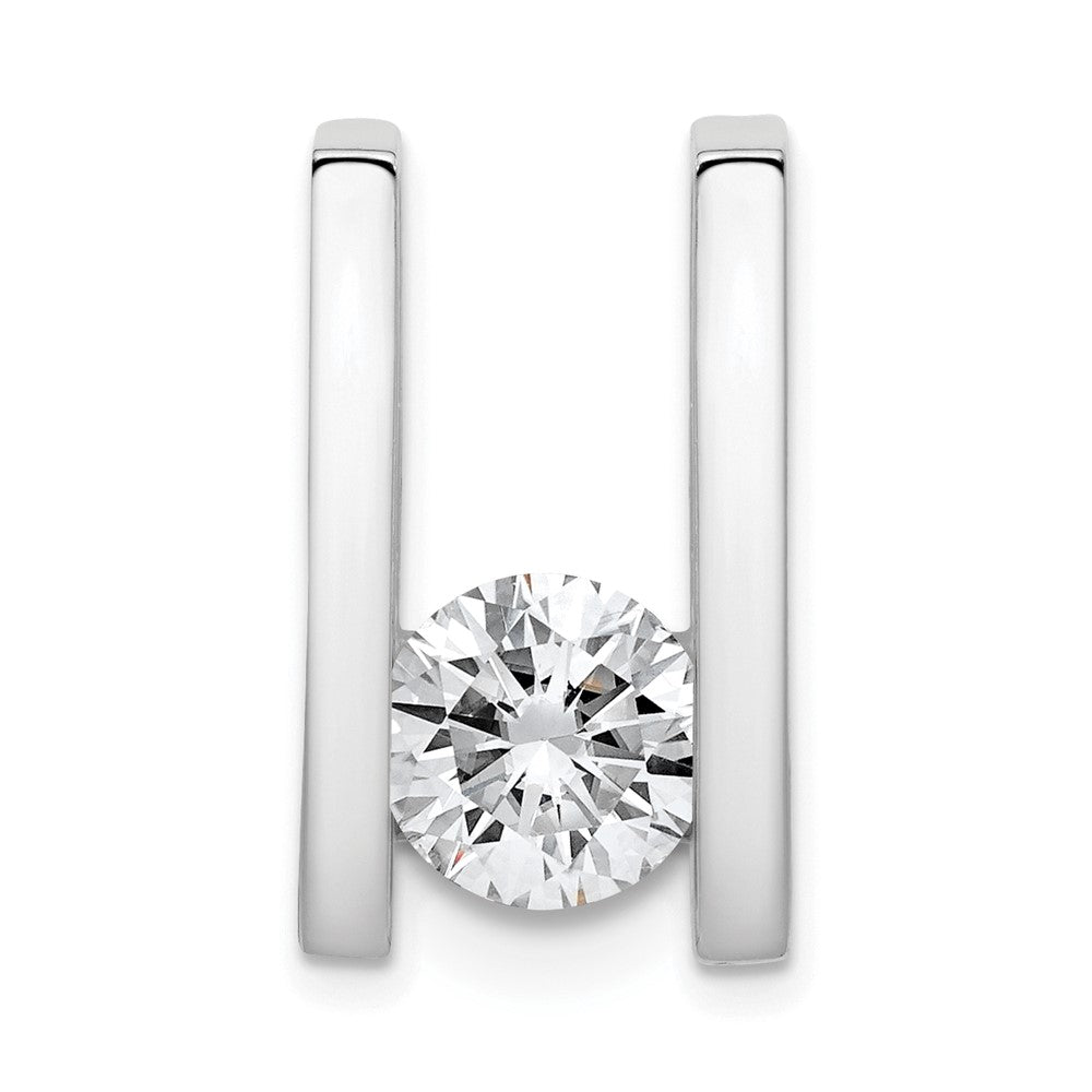 14k White Gold Holds 7.5mm Stone, Slide Mounting