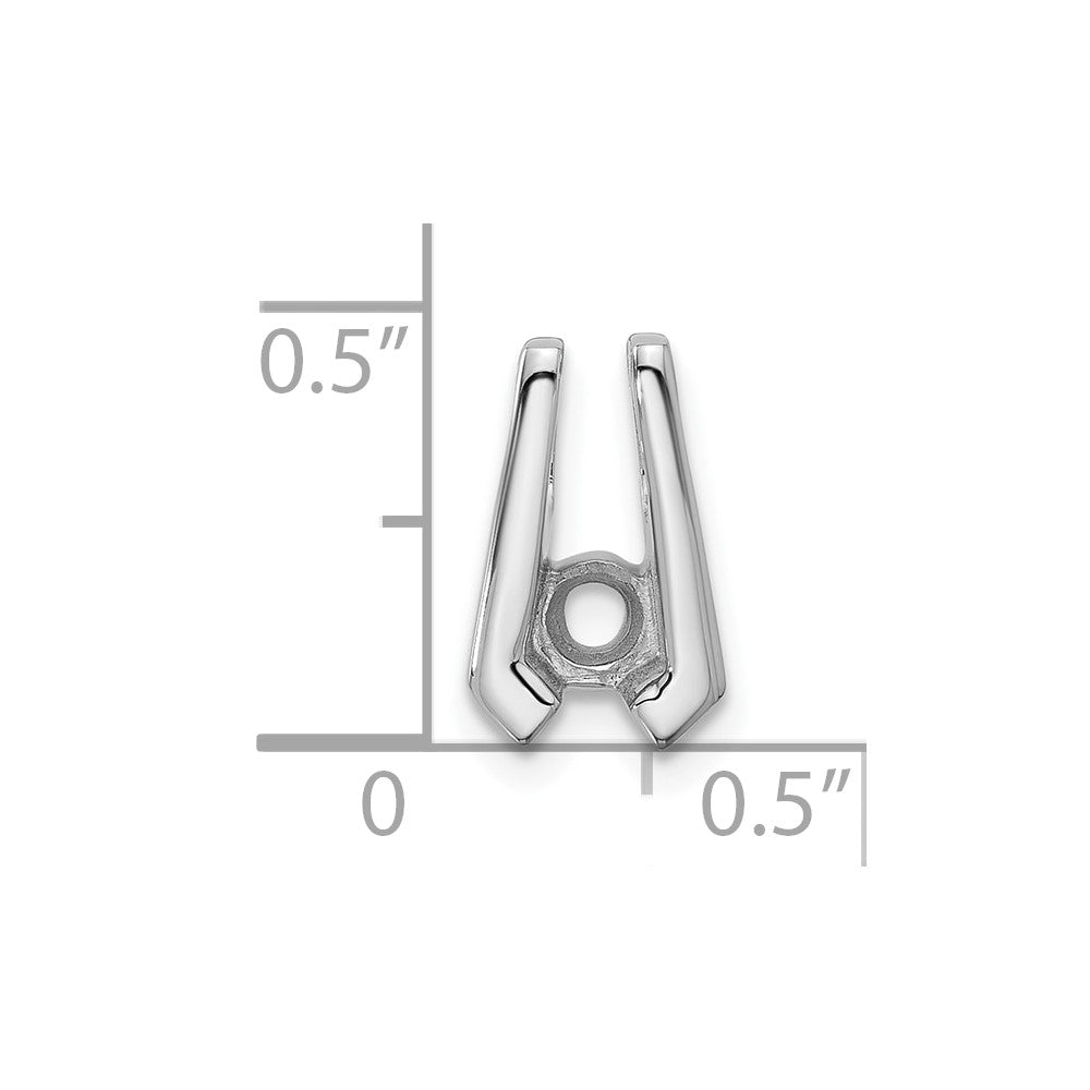 14k White Gold Holds 4mm Stone, Slide Mounting