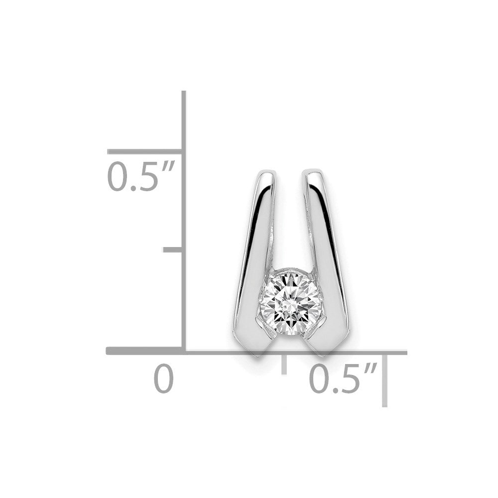 14k White Gold AAA 4mm Diamond Slide