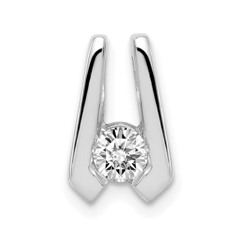 14k White Gold AAA 4mm Diamond Slide