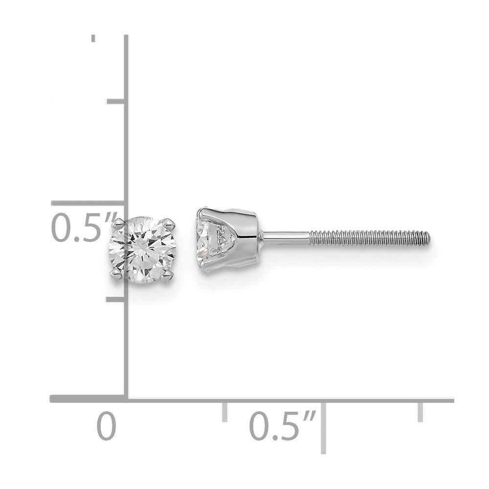 14k White Gold AA Quality Complete Diamond Stud Earring