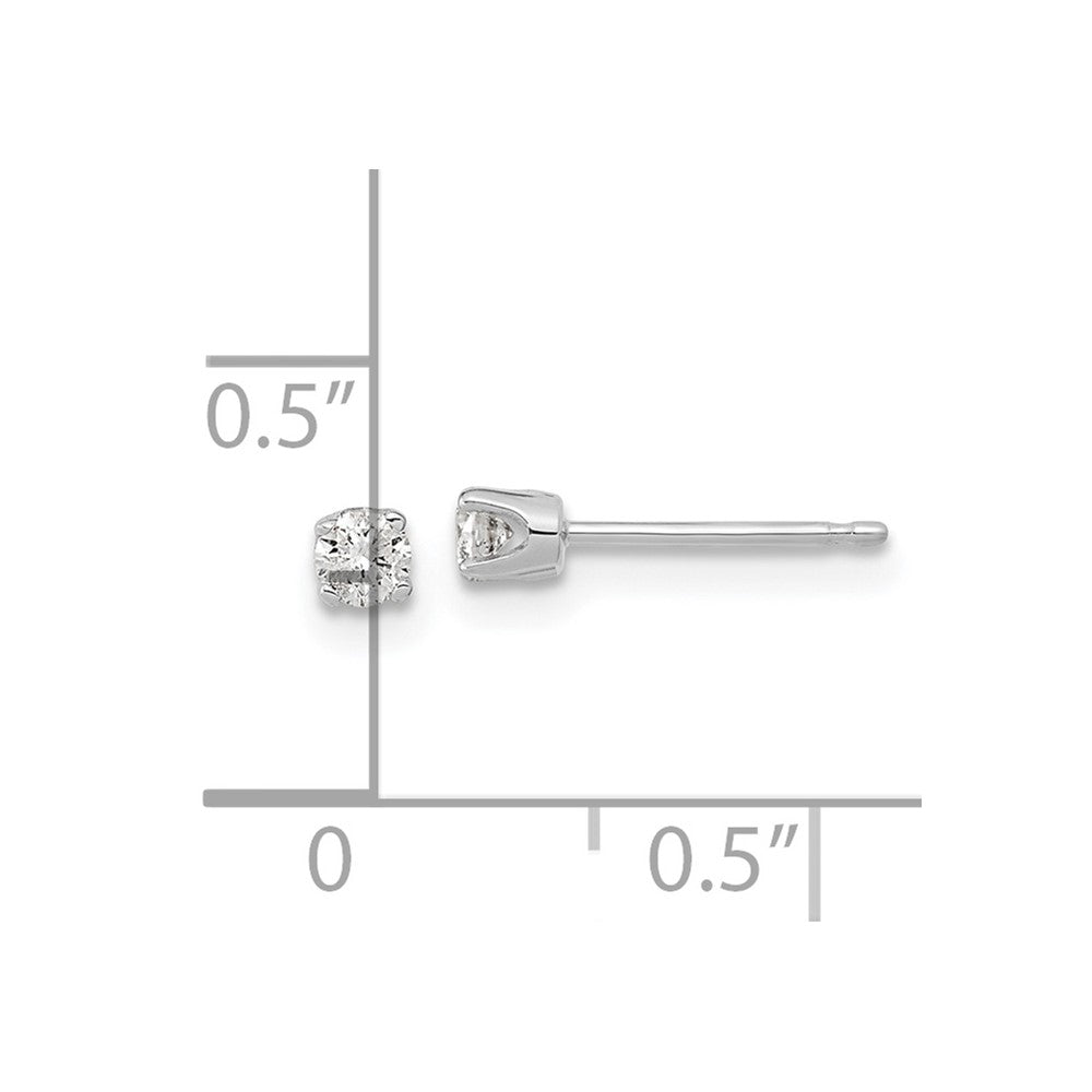 14k White Gold AA Quality Complete Diamond Stud Earring