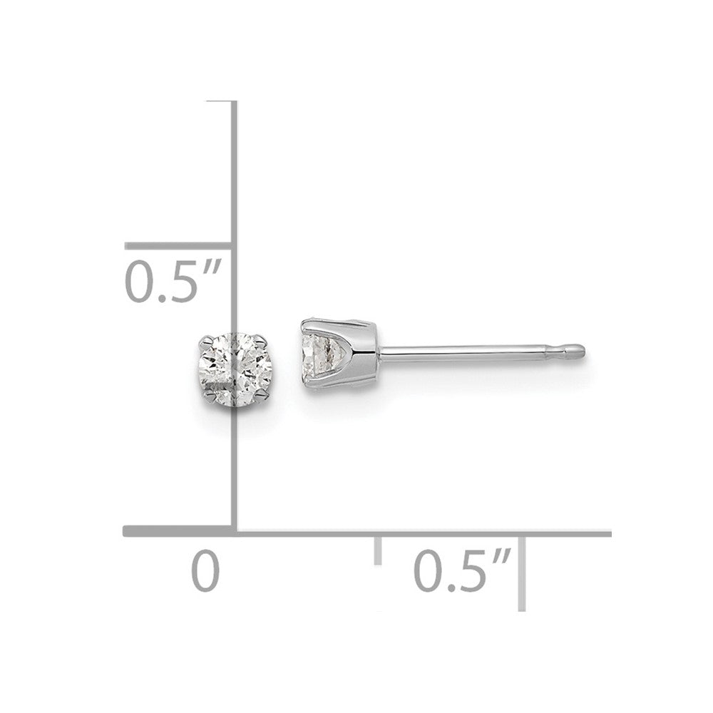 14k White Gold AA Quality Complete Diamond Stud Earring