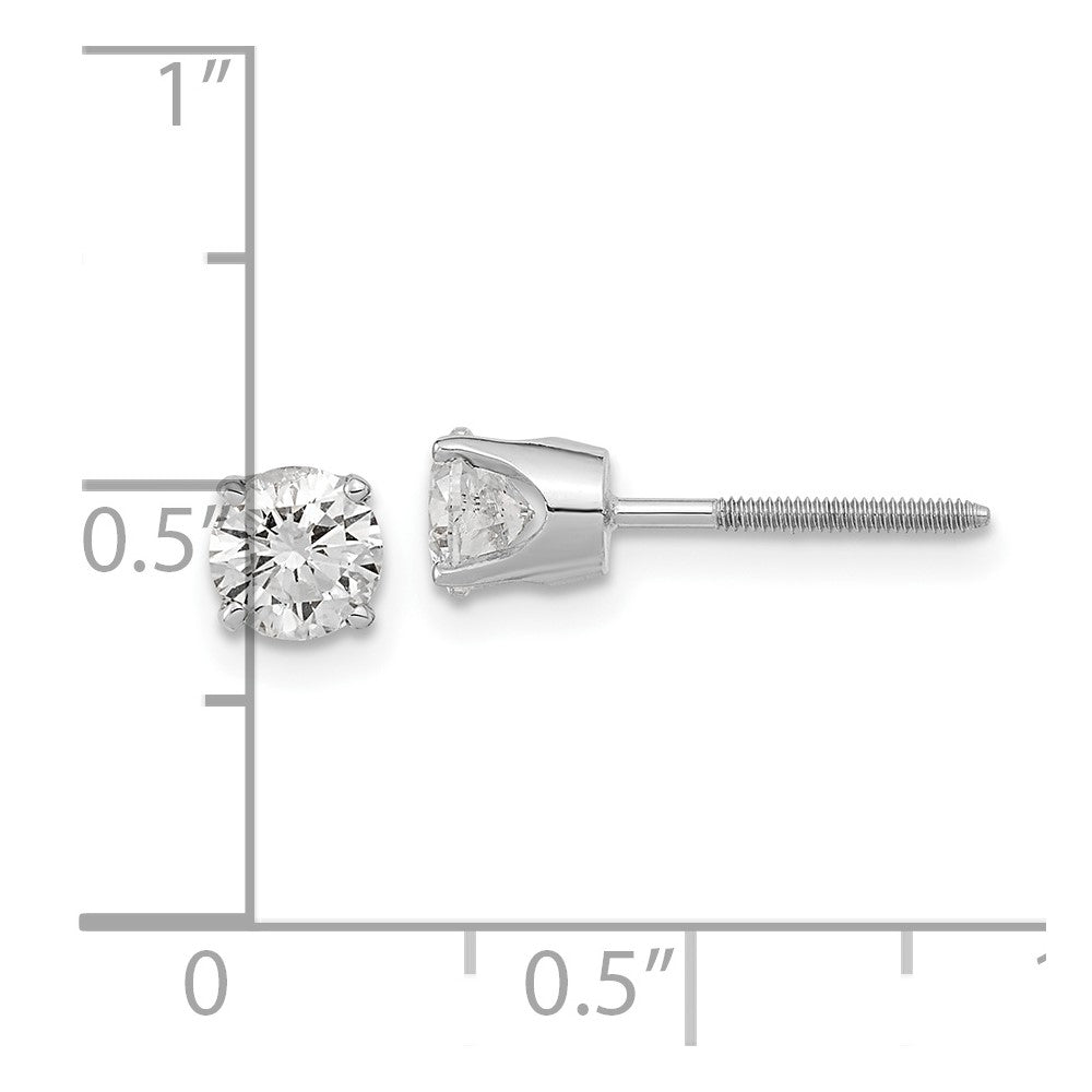 14k White Gold AA Quality Complete Diamond Stud Earring