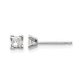 14k White Gold AA Quality Complete Princess Cut Diamond Earrings