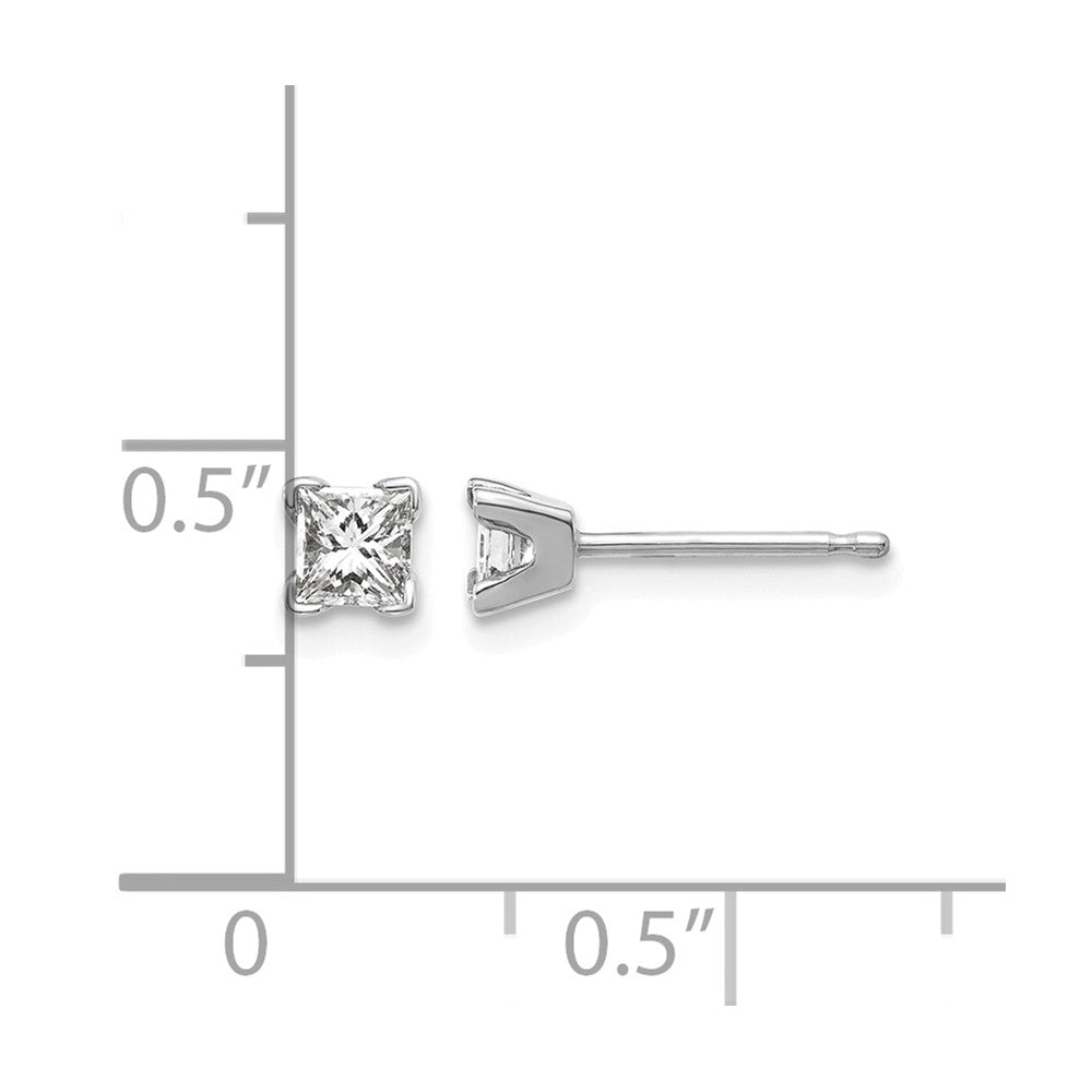 14k White Gold VS Quality Complete Princess Cut Diamond Earrings