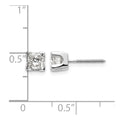 14k White Gold 4.5mm Princess Cut Stud Earring Mountings
