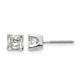 14k White Gold 1ct AAA Quality Complete Princess Cut Diamond Earrings