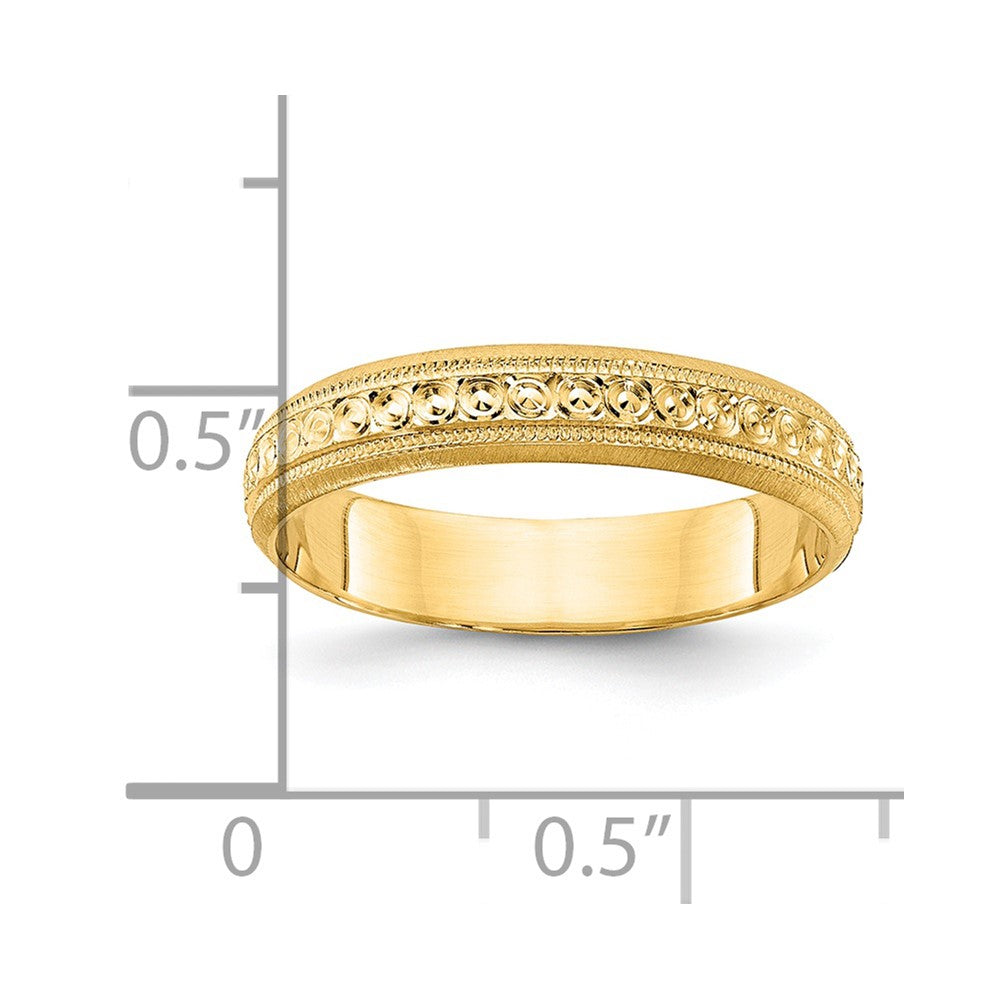 14k 3mm Design Etched Wedding Band
