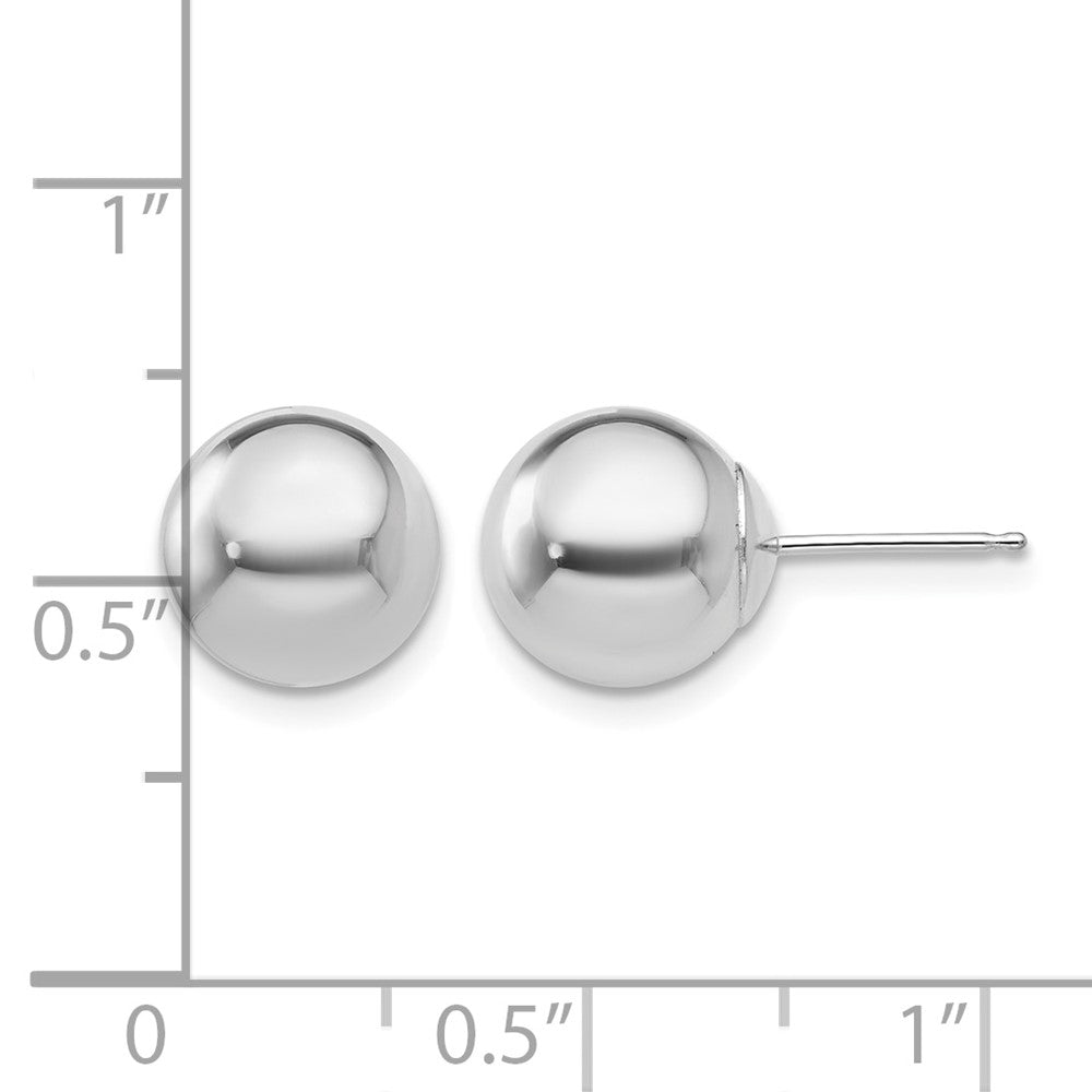 14k White Gold Polished 9mm Ball Post Earrings