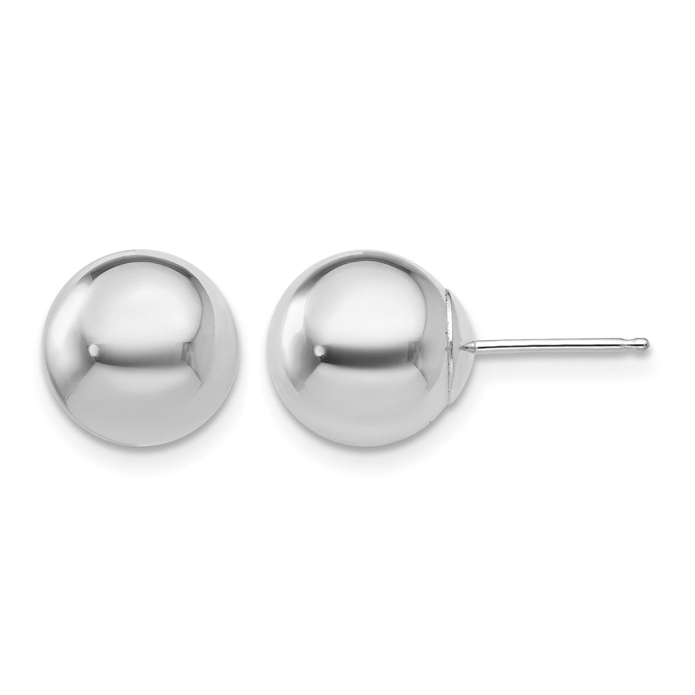 14k White Gold Polished 9mm Ball Post Earrings