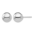 14k White Gold Polished 9mm Ball Post Earrings
