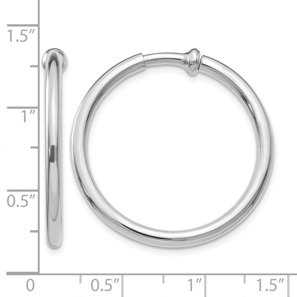 14k White Gold Non-pierced Earring Hoops Earrings
