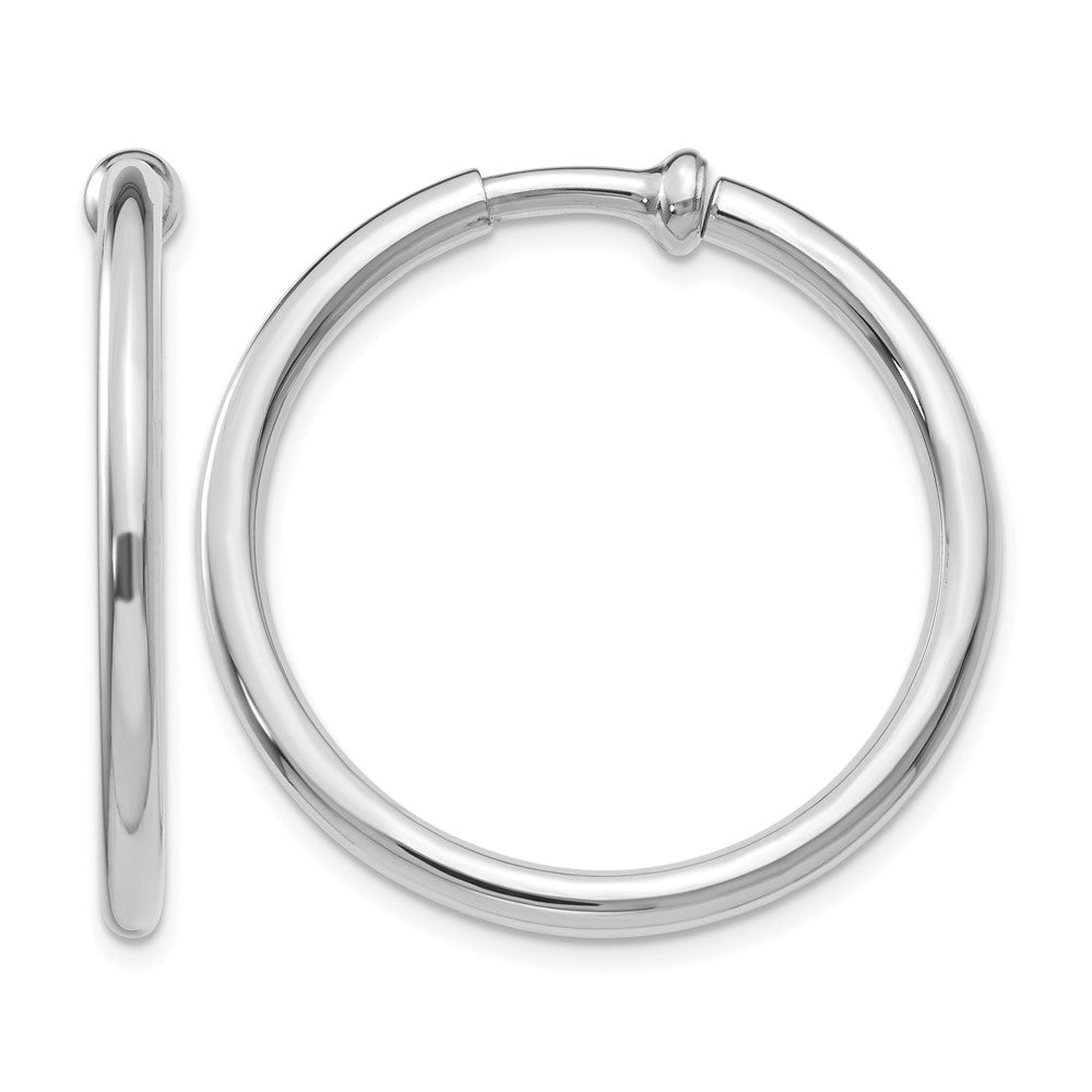 14k White Gold Non-pierced Earring Hoops Earrings