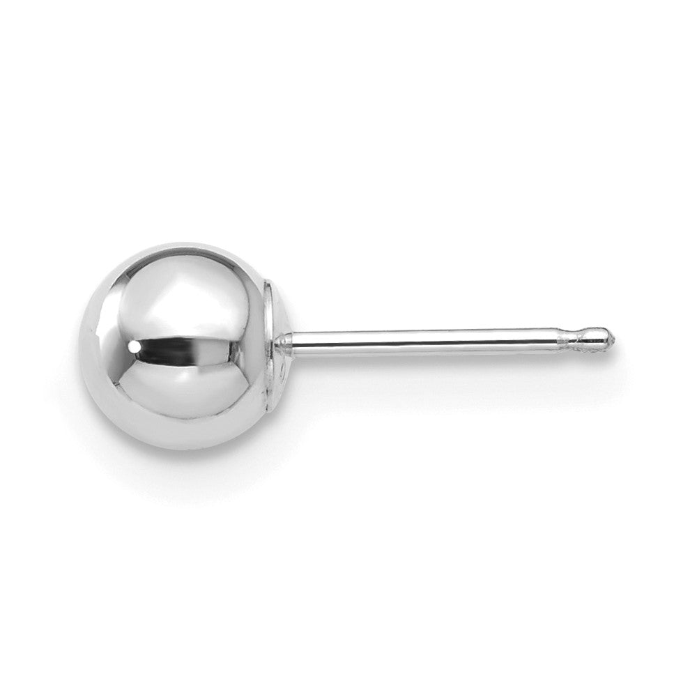 Single 14k White Gold Polished 5mm Ball Post Earring