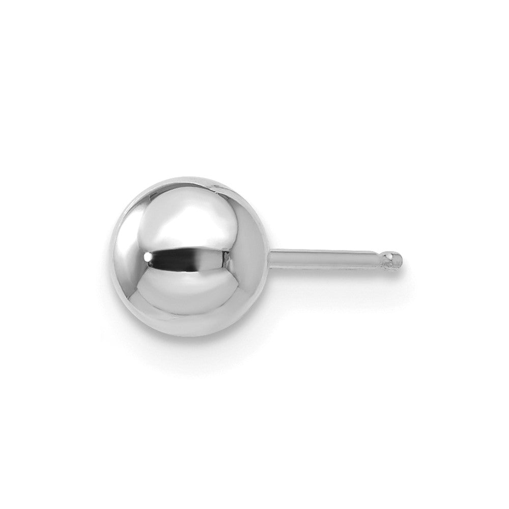 Single 14k White Gold Polished 5mm Ball Post Earring