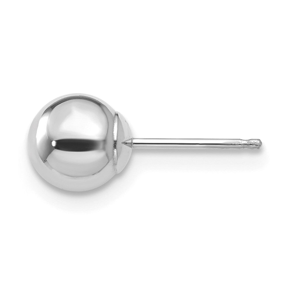 Single 14k White Gold Polished 6mm Ball Post Earring