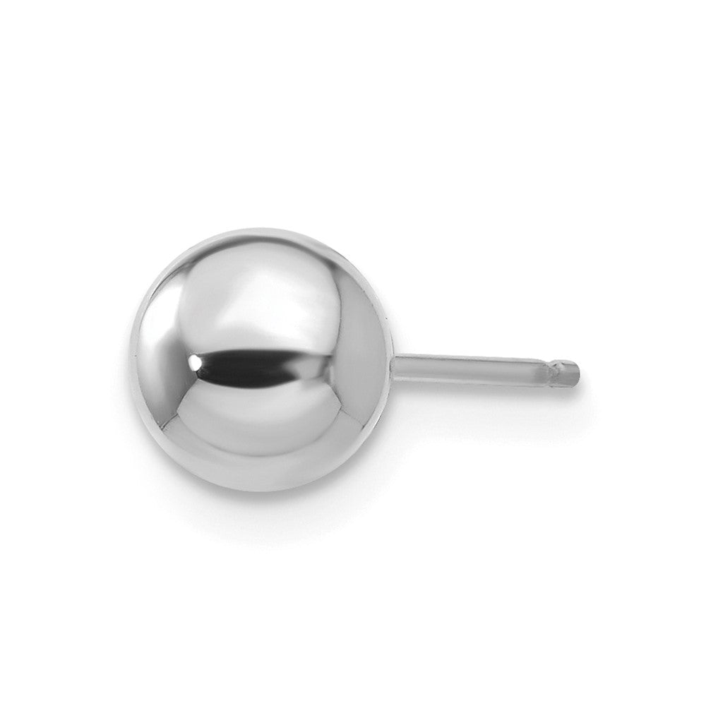 Single 14k White Gold Polished 6mm Ball Post Earring