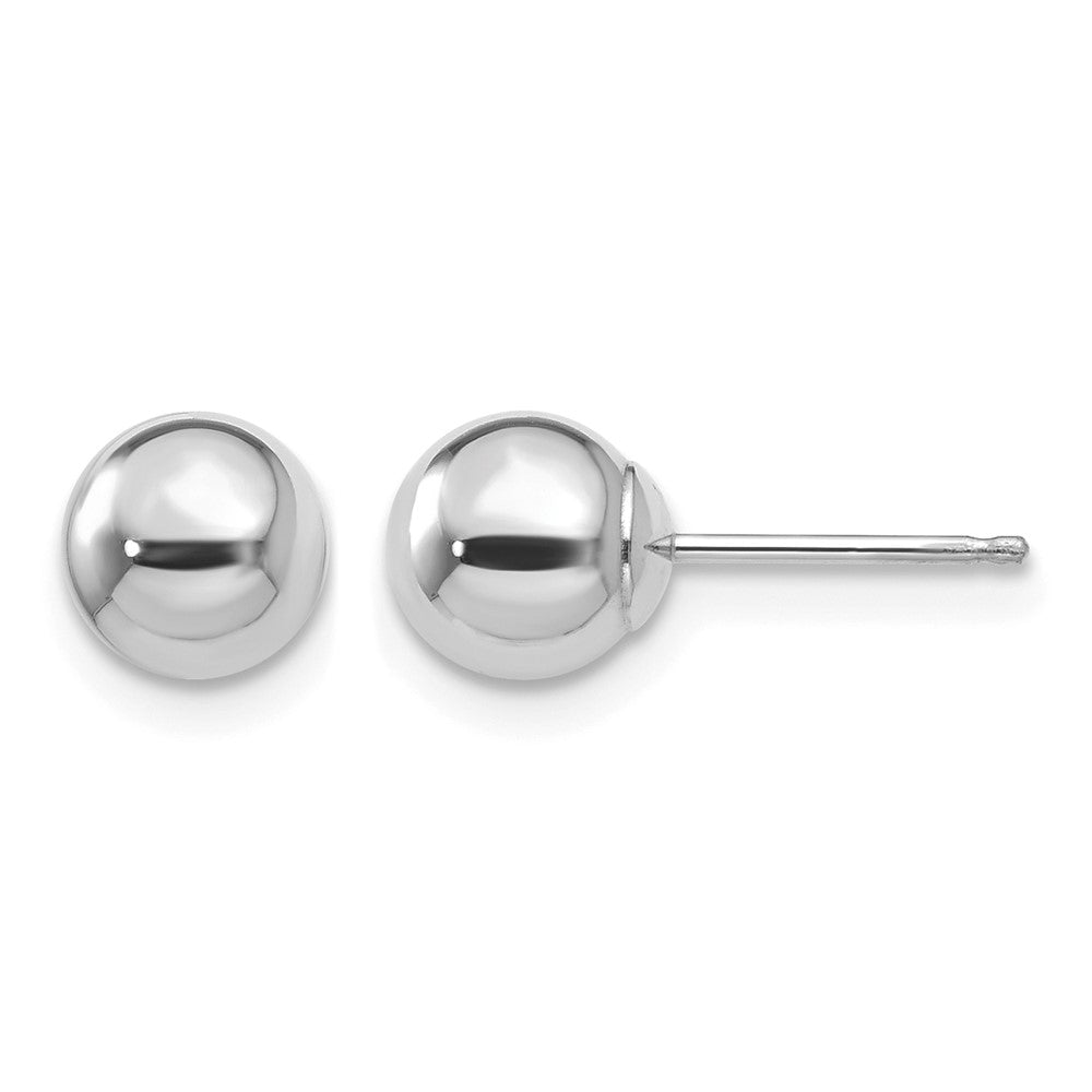 14k White Gold Polished 6mm Ball Post Earrings