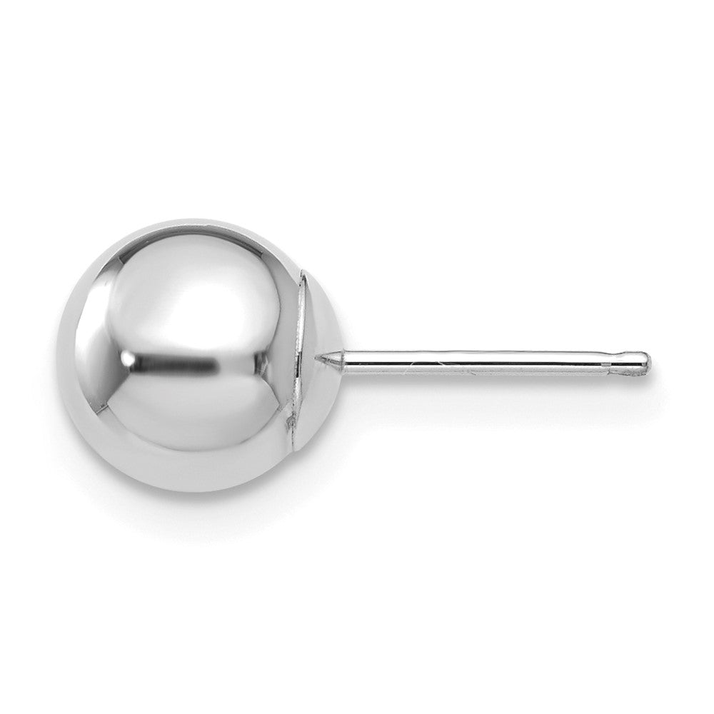Single 14k White Gold Polished 7mm Ball Post Earring