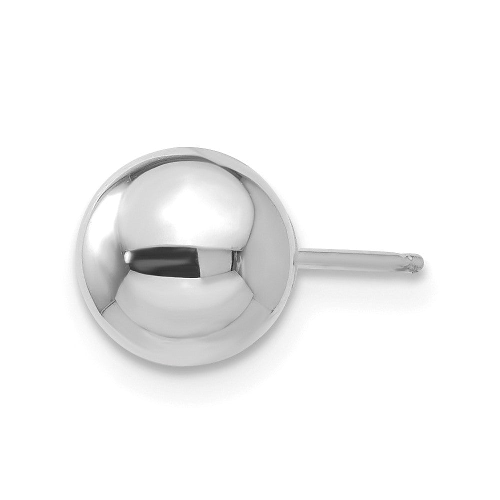 Single 14k White Gold Polished 7mm Ball Post Earring
