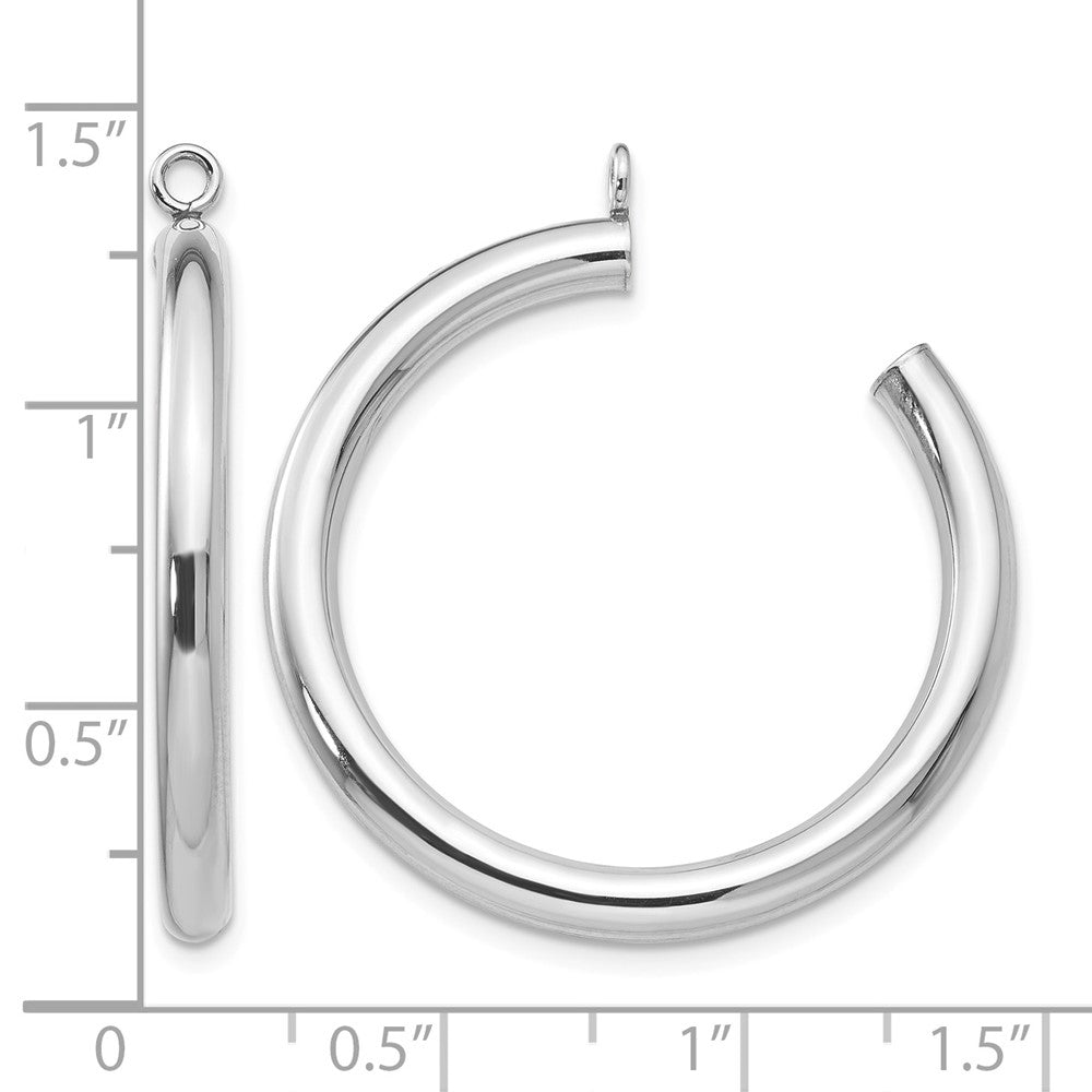14k White Gold Polished Tube Hoop Earring Jackets