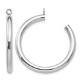 14k White Gold Polished Tube Hoop Earring Jackets