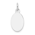 14k White Gold Plain .011 Gauge Oval Engravable Disc Charm