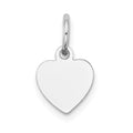 14k White Gold Plain .009 Gauge Engravable Heart Charm
