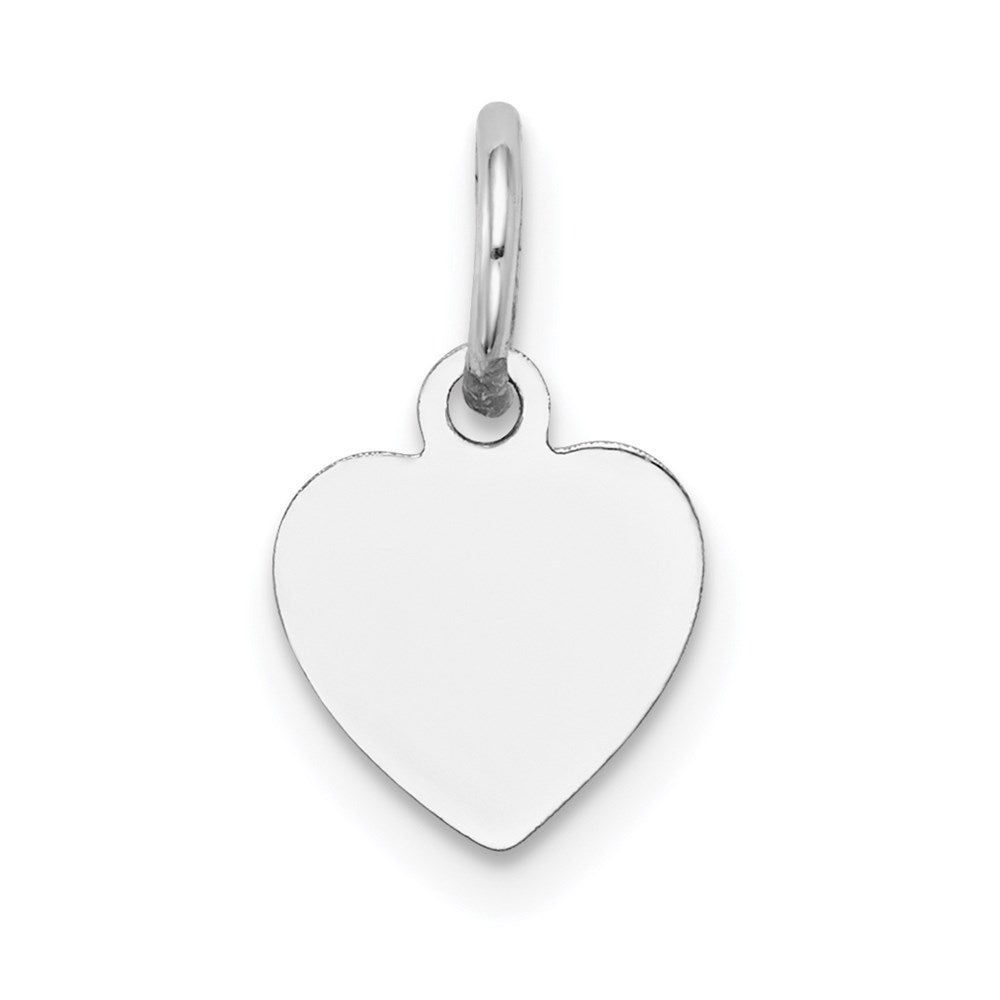 14k White Gold Plain .009 Gauge Engravable Heart Charm