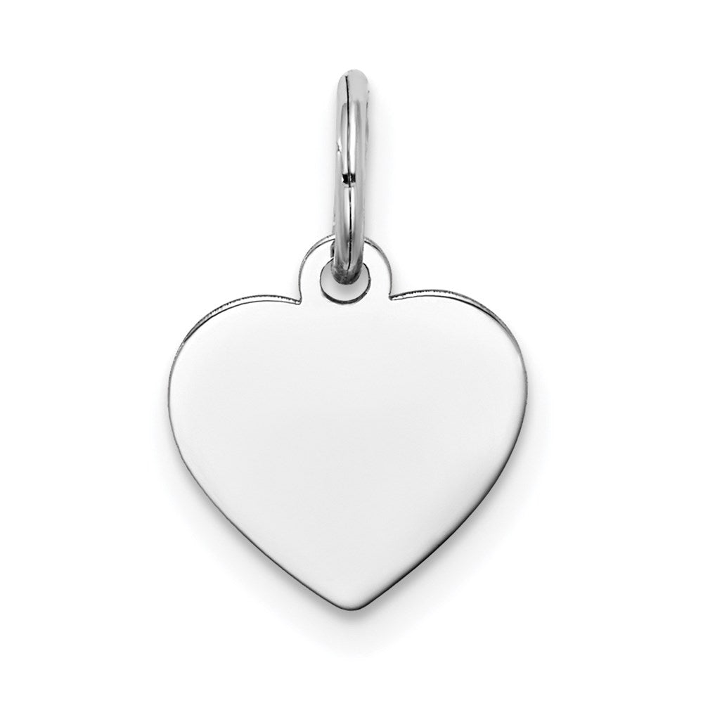 14k White Gold Plain .013 Gauge Engravable Heart Charm
