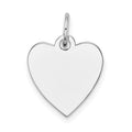 14k White Gold Plain .018 Gauge Engravable Heart Charm