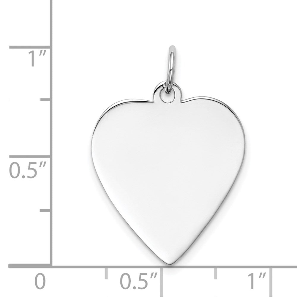 14k White Gold Plain .013 Gauge Engravable Heart Charm