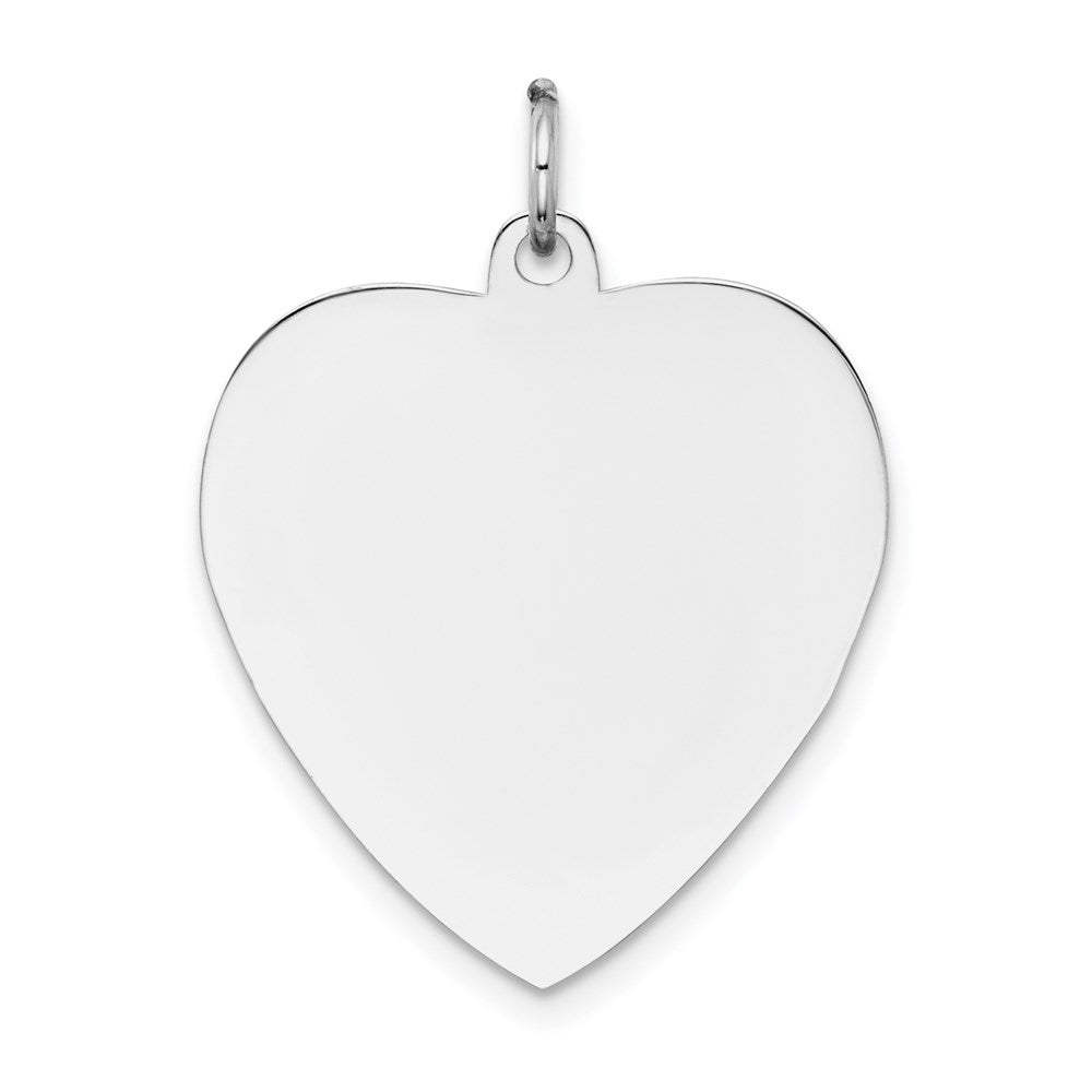 14k White Gold Plain .013 Gauge Engravable Heart Charm