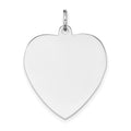 14k White Gold Plain .018 Gauge Engravable Heart Charm
