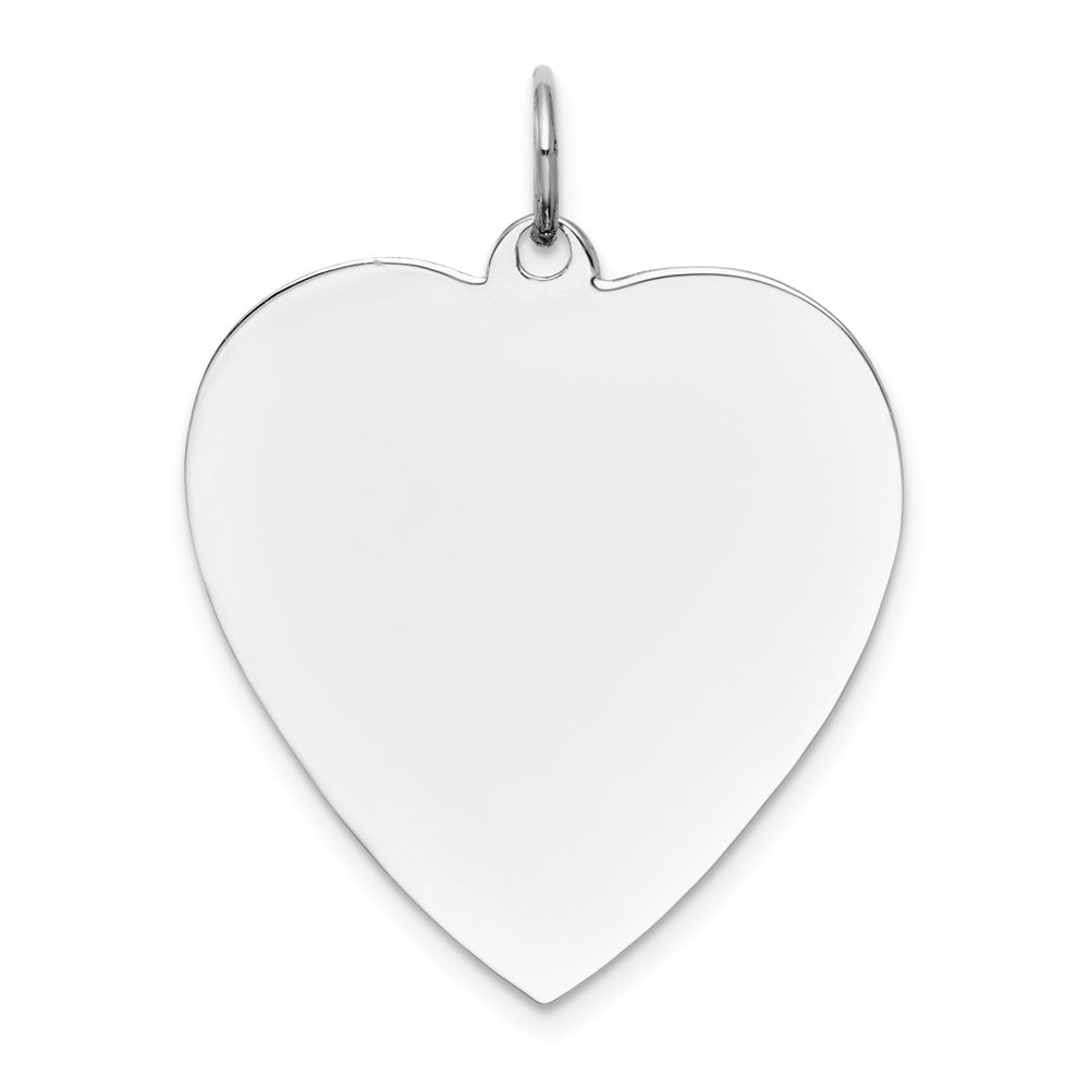 14k White Gold Plain .018 Gauge Engravable Heart Charm