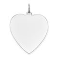 14k White Gold Plain .013 Gauge Engravable Heart Charm