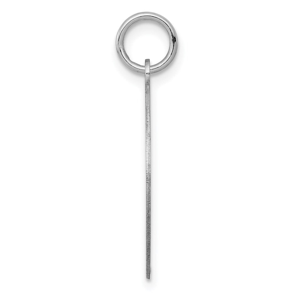 14k White Gold Etched Design .018 Gauge Round Engravable Charm