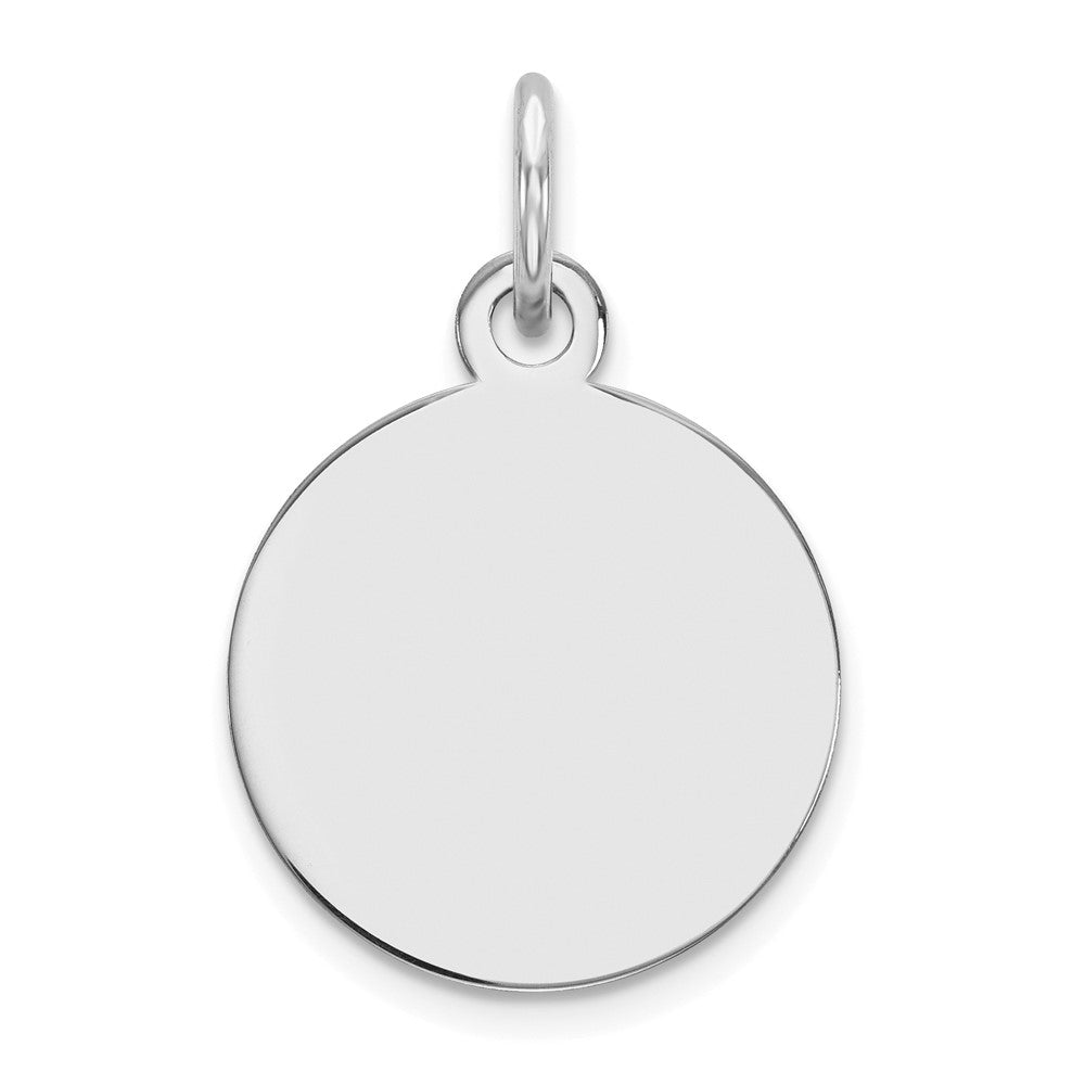 14k White Gold Plain .009 Gauge Round Engravable Disc Charm