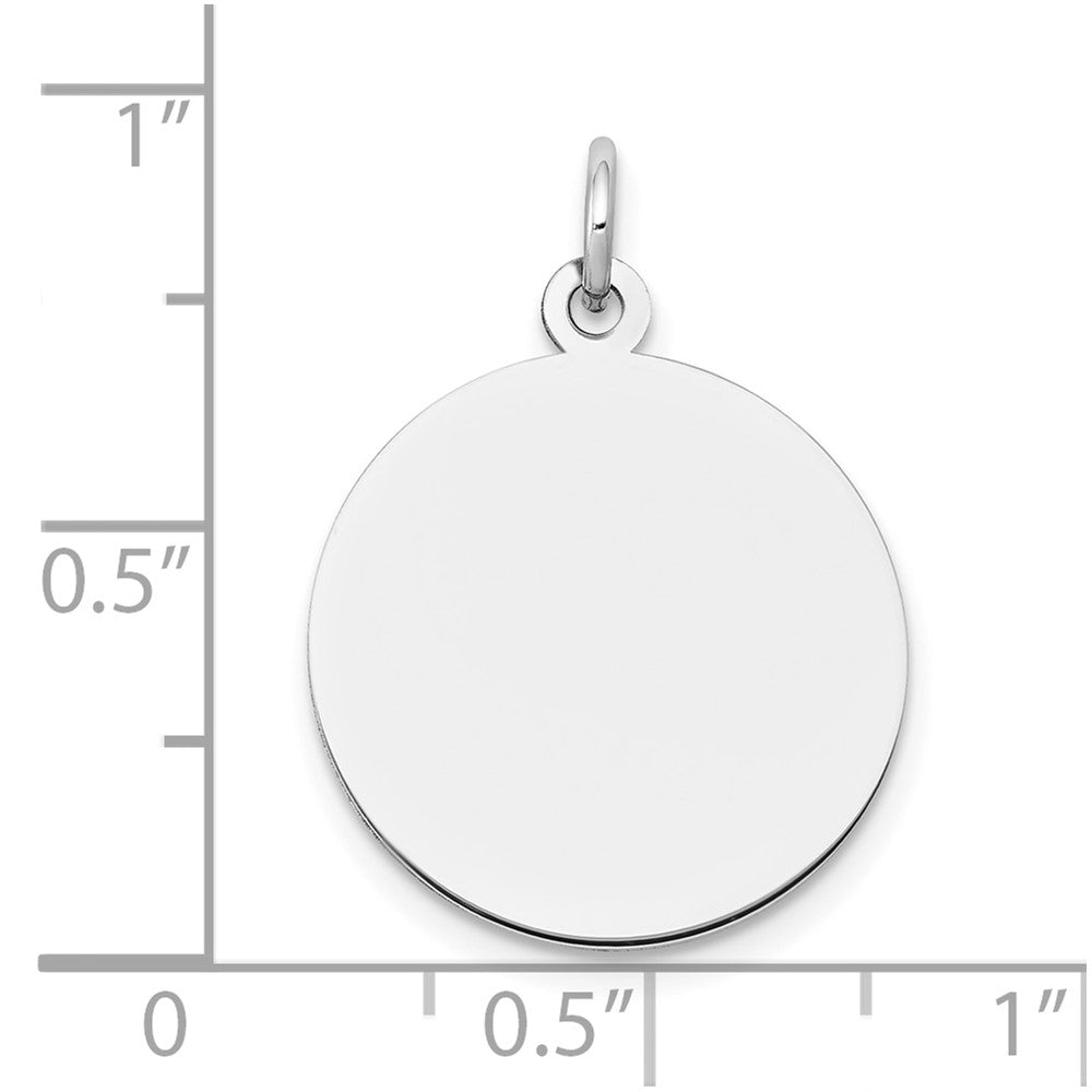 14k White Gold Plain .011 Gauge Round Engravable Disc Charm