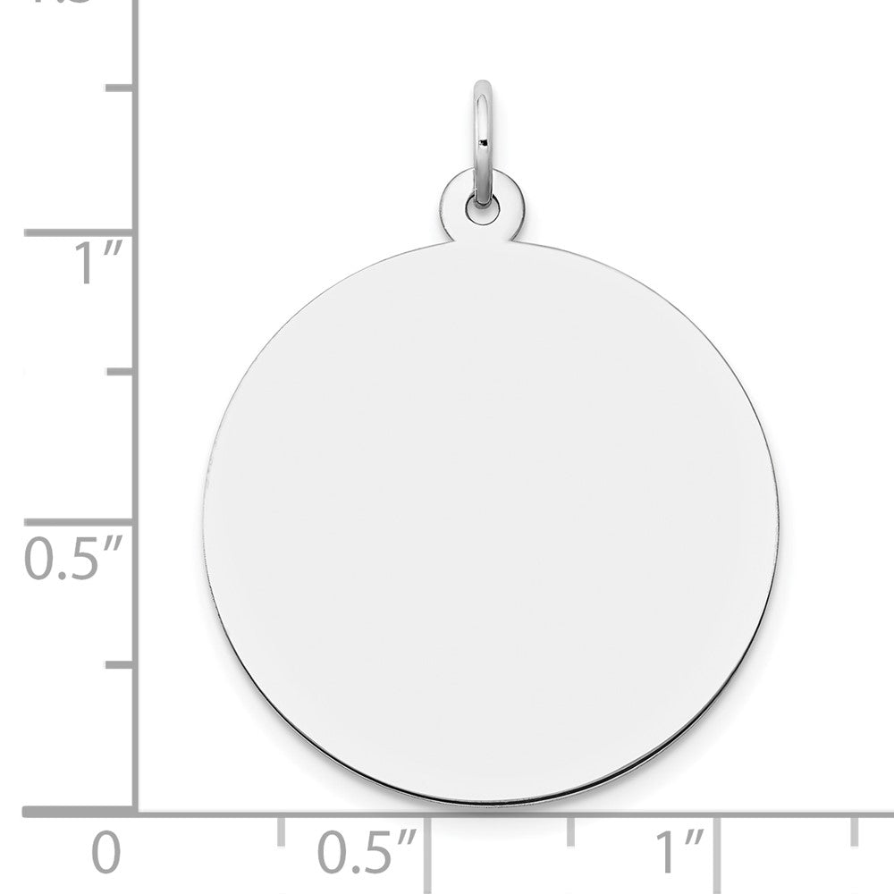 14k White Gold Plain .013 Gauge Round Engravable Disc Charm