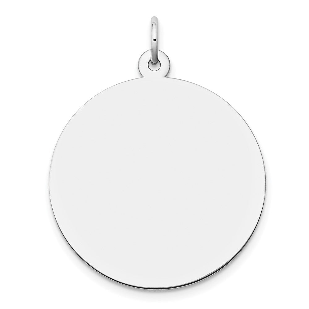 14k White Gold Plain .018 Gauge Round Engravable Disc Charm