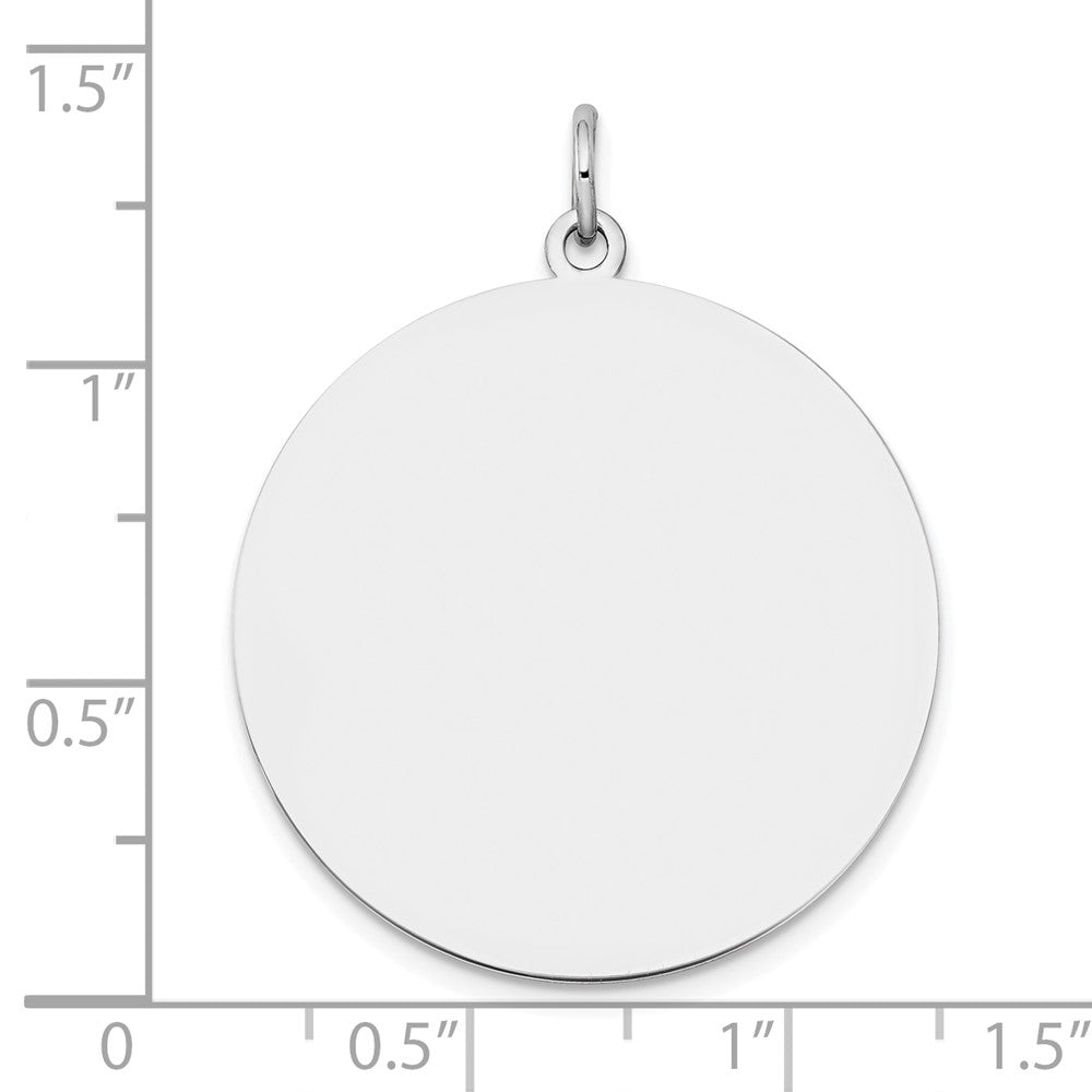 14k White Gold Plain .013 Gauge Round Engravable Disc Charm