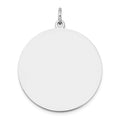 14k White Gold Plain .027 Gauge Round Engravable Disc Charm