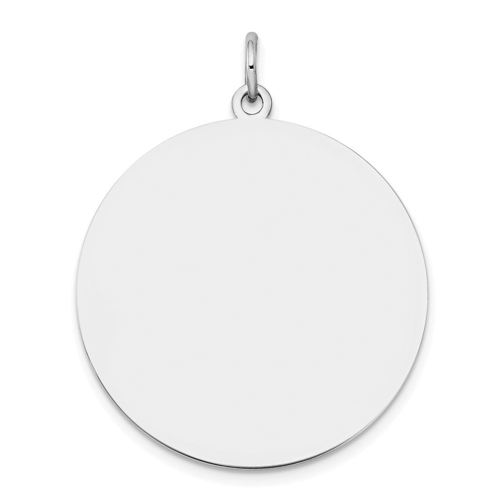14k White Gold Plain .027 Gauge Round Engravable Disc Charm